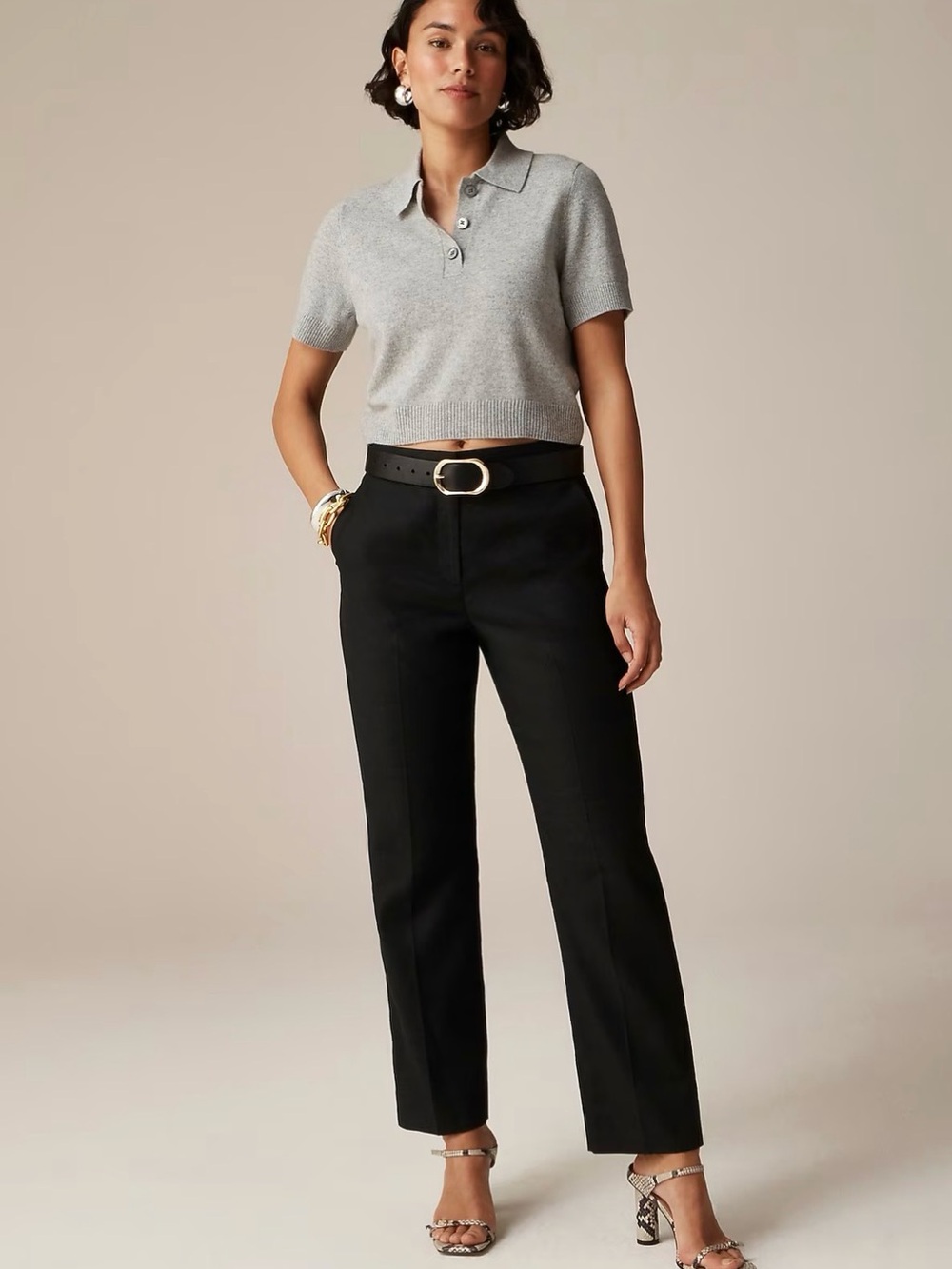 Tall J. Crew Kate straight-leg pant in stretch linen blend